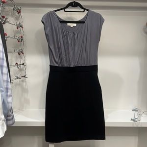 LOFT high waisted black and grey dress